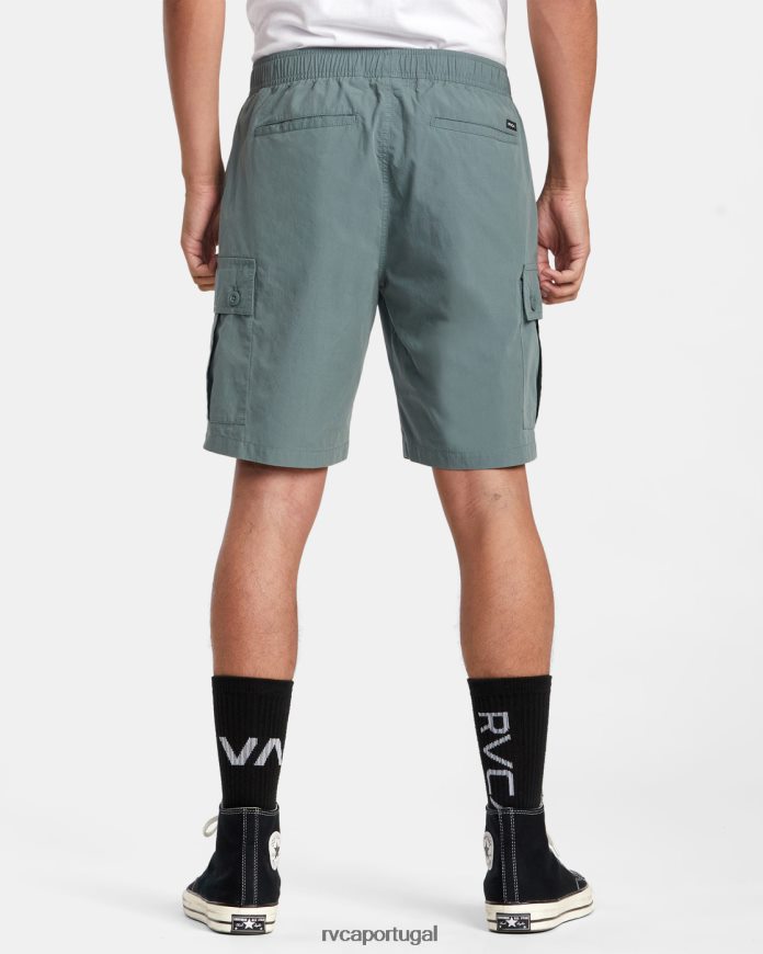 roupas RVCA homens shorts elástico civic utility 18 bálsamo verde N00F2H105