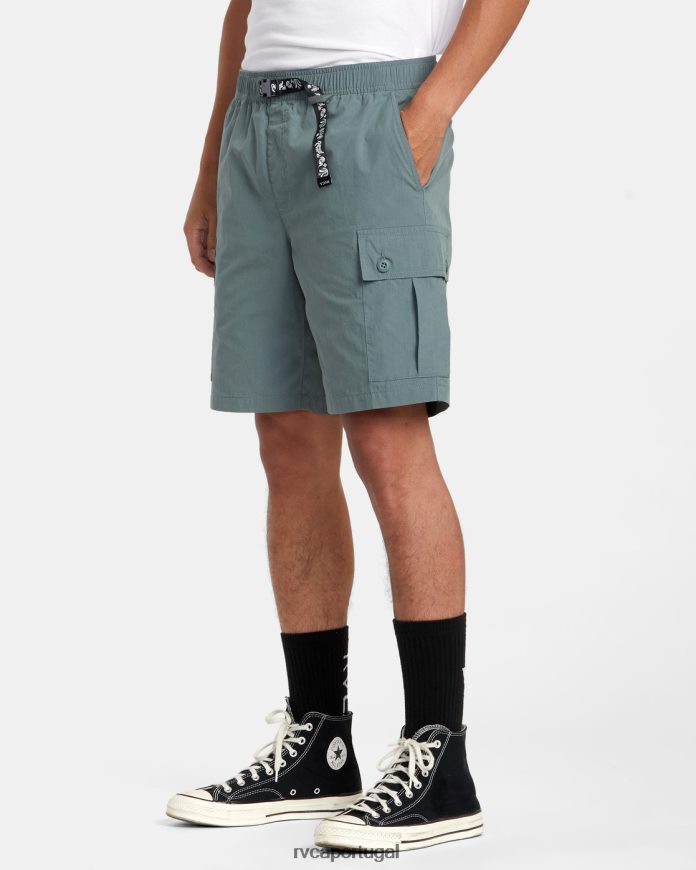 roupas RVCA homens shorts elástico civic utility 18 bálsamo verde N00F2H105