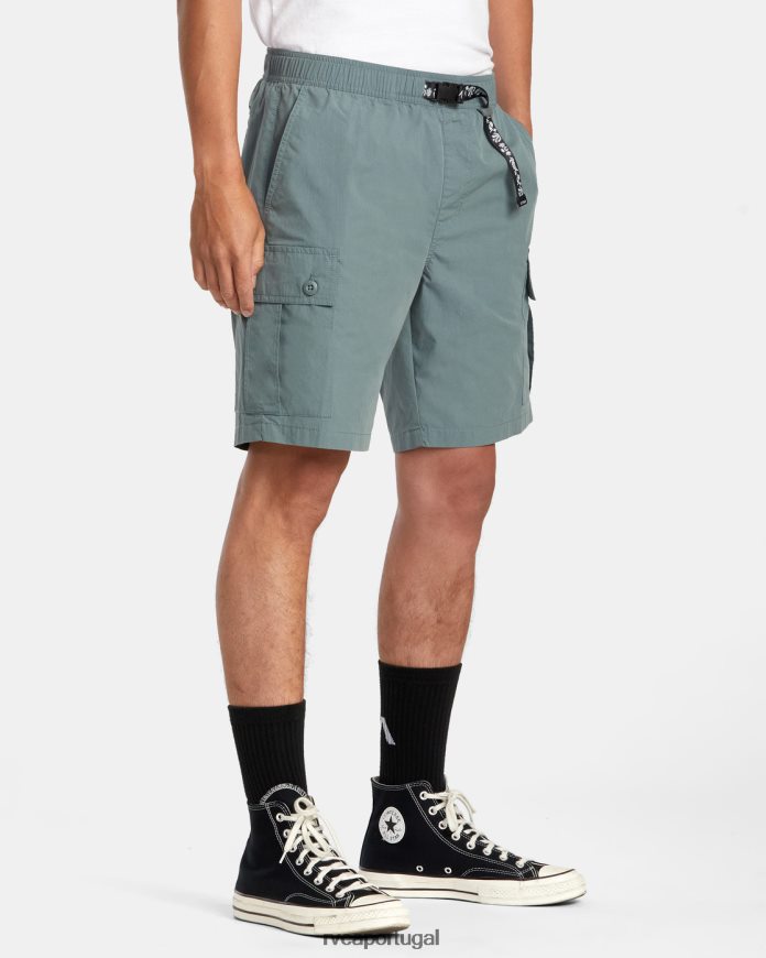 roupas RVCA homens shorts elástico civic utility 18 bálsamo verde N00F2H105