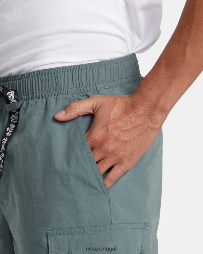 roupas RVCA homens shorts elástico civic utility 18 bálsamo verde N00F2H105