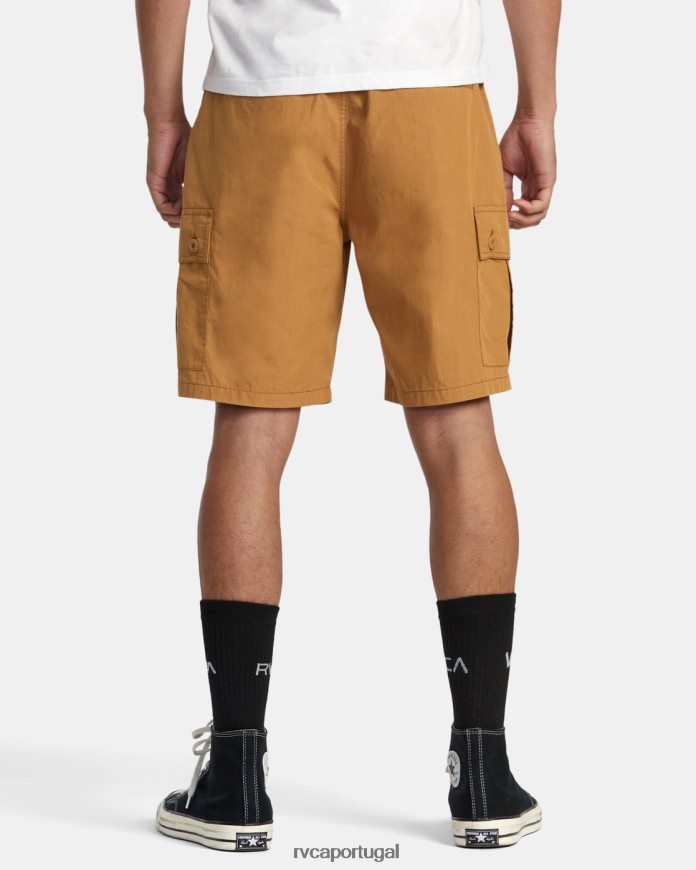 roupas RVCA homens shorts elástico civic utility 18 camelo N00F2H74