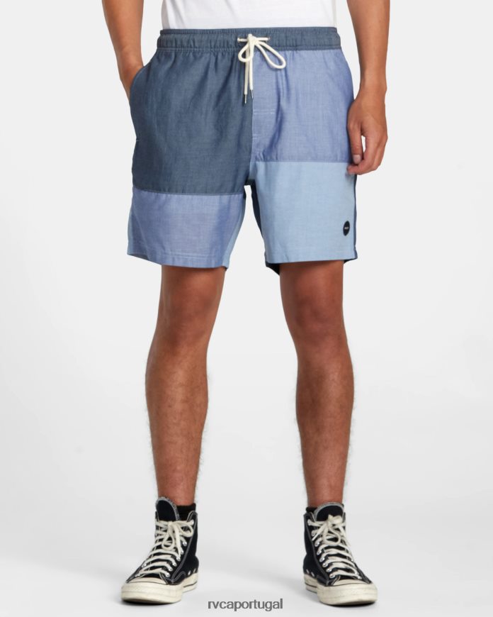roupas RVCA homens shorts elástico patchwork elástico 17 azul N00F2H107