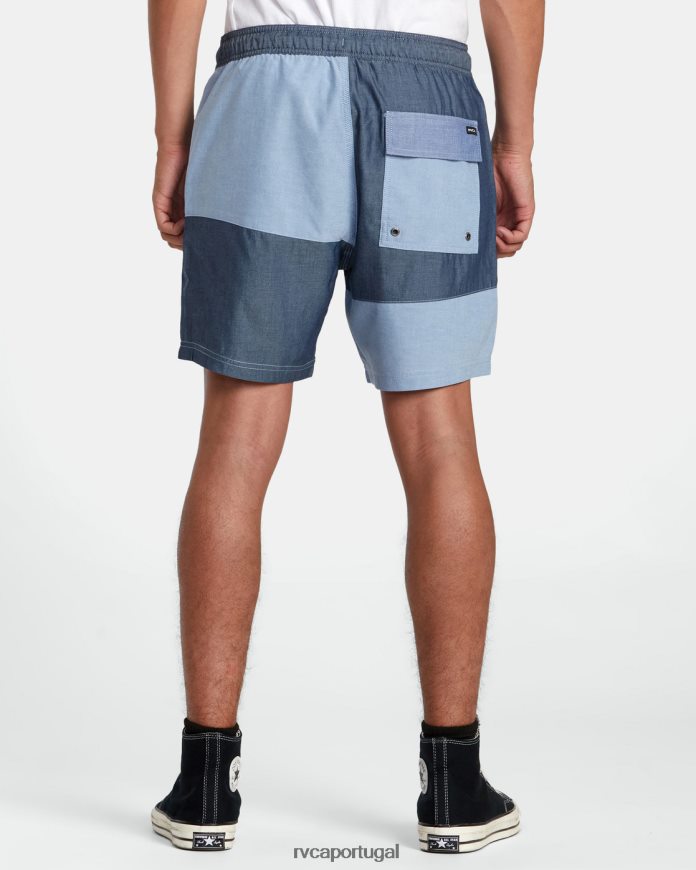 roupas RVCA homens shorts elástico patchwork elástico 17 azul N00F2H107