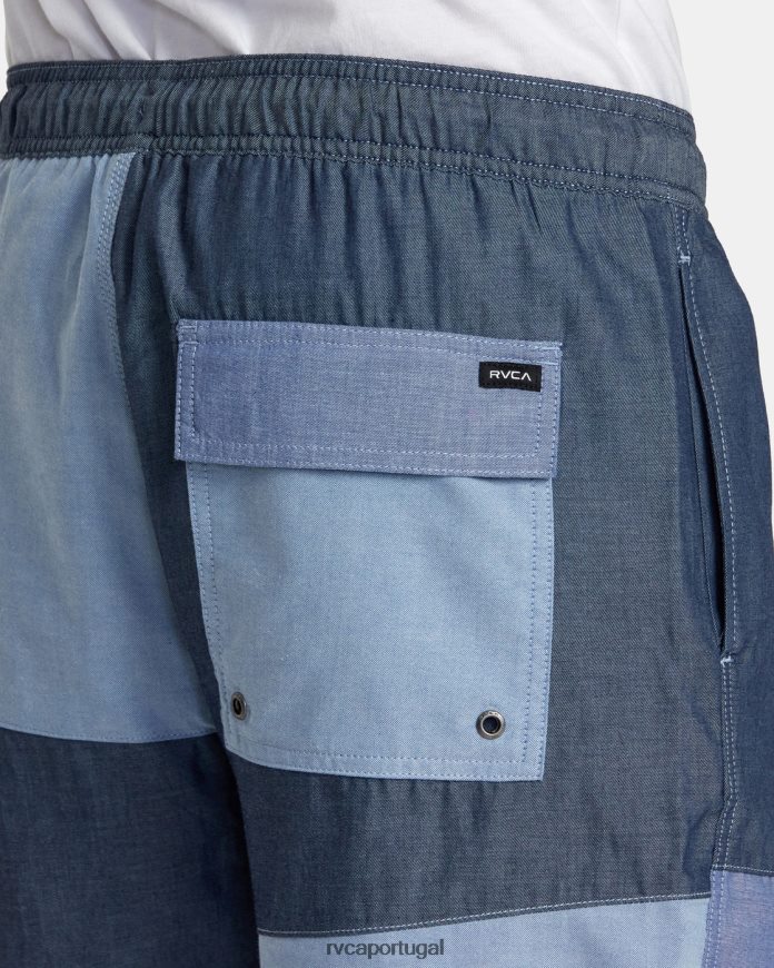 roupas RVCA homens shorts elástico patchwork elástico 17 azul N00F2H107