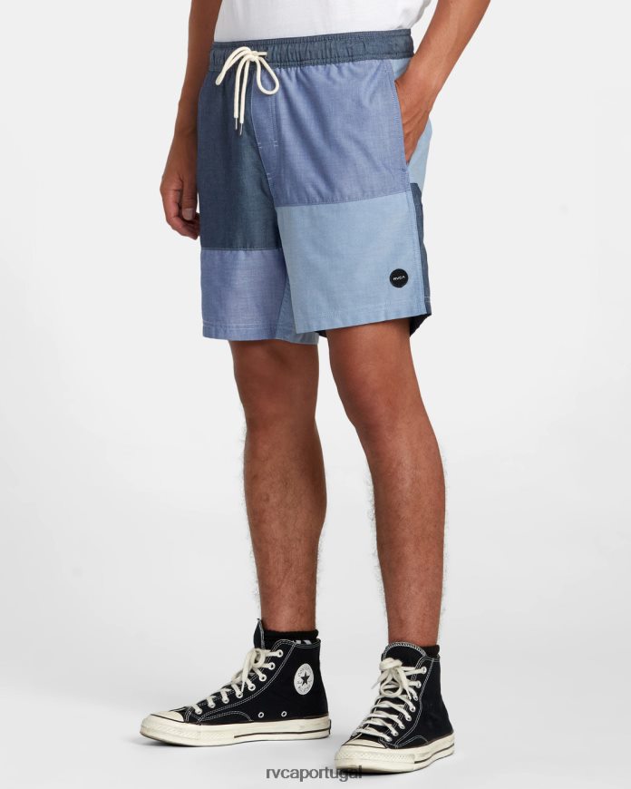 roupas RVCA homens shorts elástico patchwork elástico 17 azul N00F2H107
