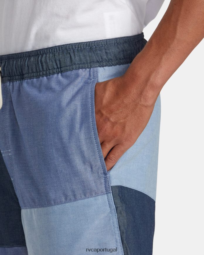 roupas RVCA homens shorts elástico patchwork elástico 17 azul N00F2H107