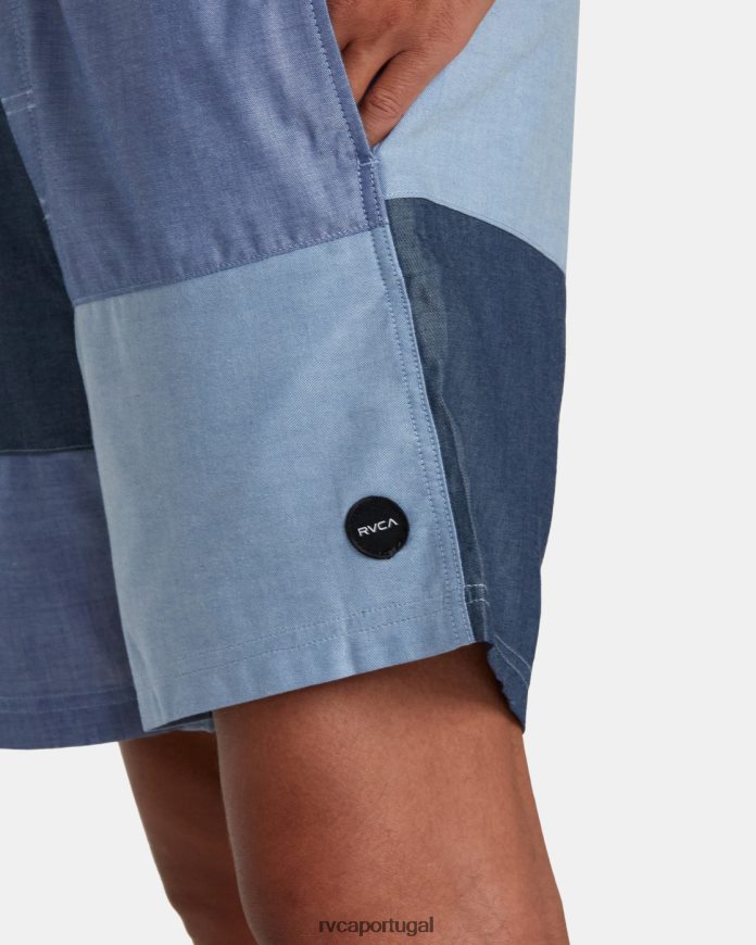 roupas RVCA homens shorts elástico patchwork elástico 17 azul N00F2H107