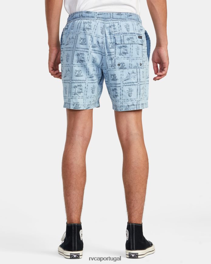 roupas RVCA homens shorts elásticos de cambraia escape jeans lavado N00F2H989