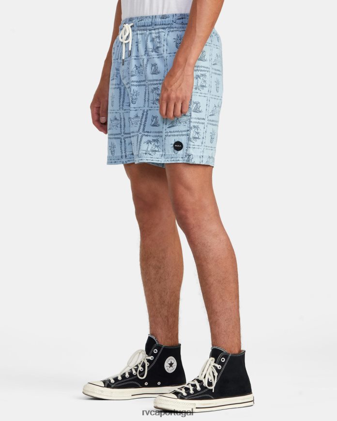 roupas RVCA homens shorts elásticos de cambraia escape jeans lavado N00F2H989