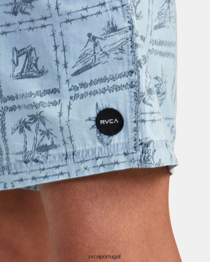 roupas RVCA homens shorts elásticos de cambraia escape jeans lavado N00F2H989