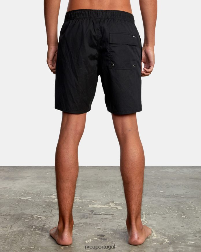 roupas RVCA homens shorts elásticos híbridos opostos preto N00F2H699