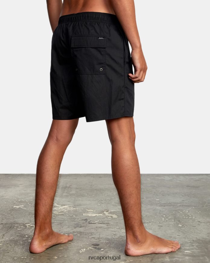 roupas RVCA homens shorts elásticos híbridos opostos preto N00F2H699