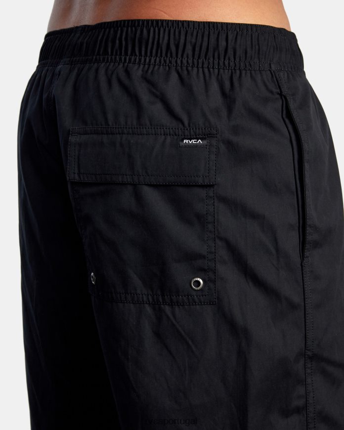 roupas RVCA homens shorts elásticos híbridos opostos preto N00F2H699