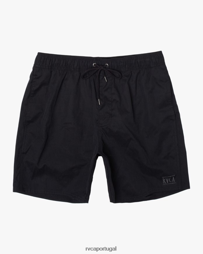 roupas RVCA homens shorts elásticos híbridos opostos preto N00F2H699