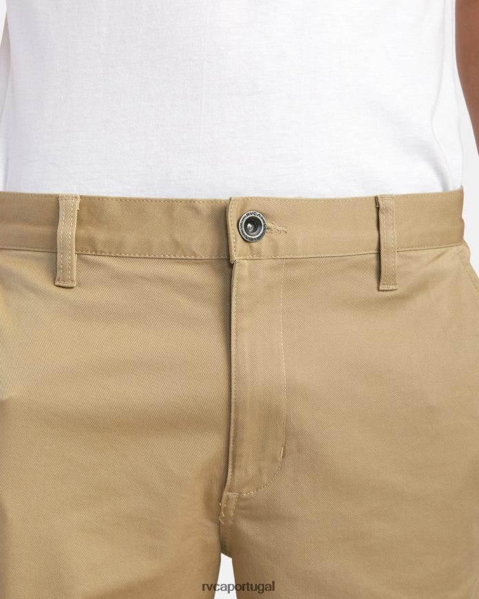 roupas RVCA homens shorts elásticos para fim de semana cáqui N00F2H507