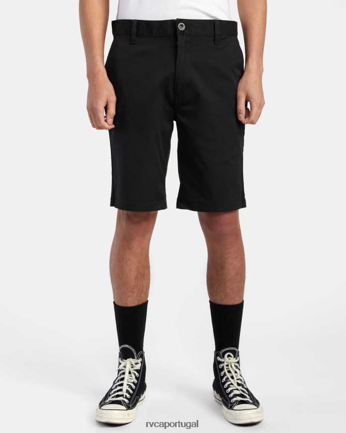 roupas RVCA homens shorts elásticos para fim de semana preto N00F2H479
