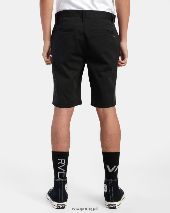 roupas RVCA homens shorts elásticos para fim de semana preto N00F2H479