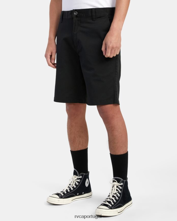 roupas RVCA homens shorts elásticos para fim de semana preto N00F2H479