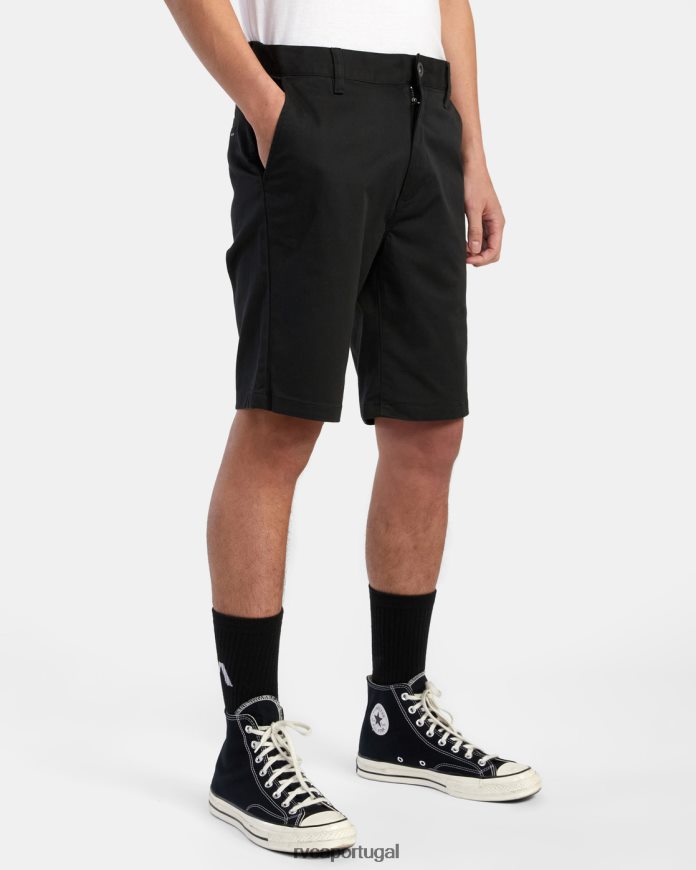 roupas RVCA homens shorts elásticos para fim de semana preto N00F2H479