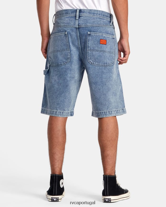 roupas RVCA homens shorts jeans de cota de malha lavagem azul quebrada N00F2H925