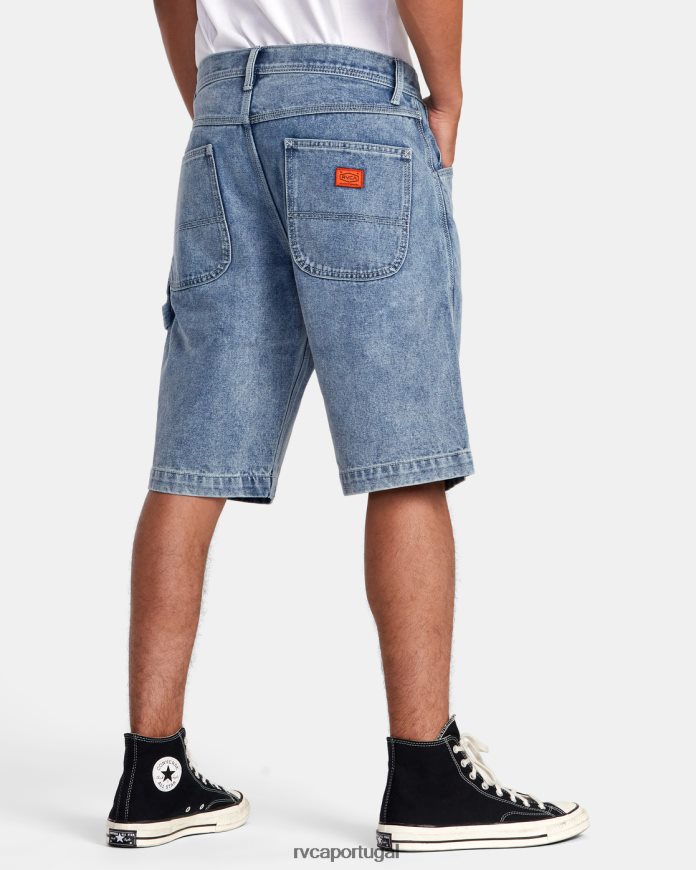 roupas RVCA homens shorts jeans de cota de malha lavagem azul quebrada N00F2H925