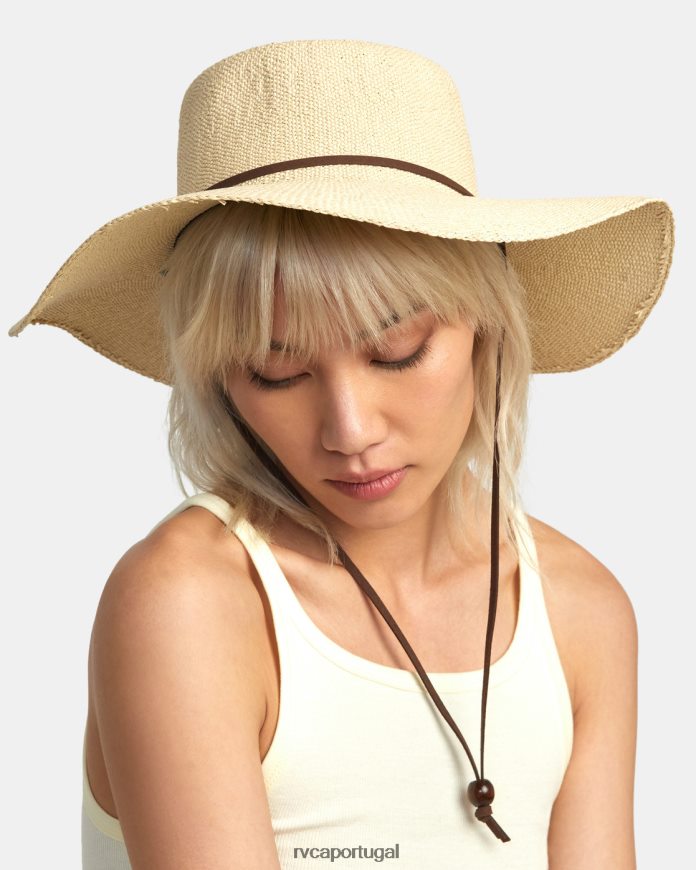 acessórios RVCA mulheres chapéu de palha porto marrom claro N00F2H1293