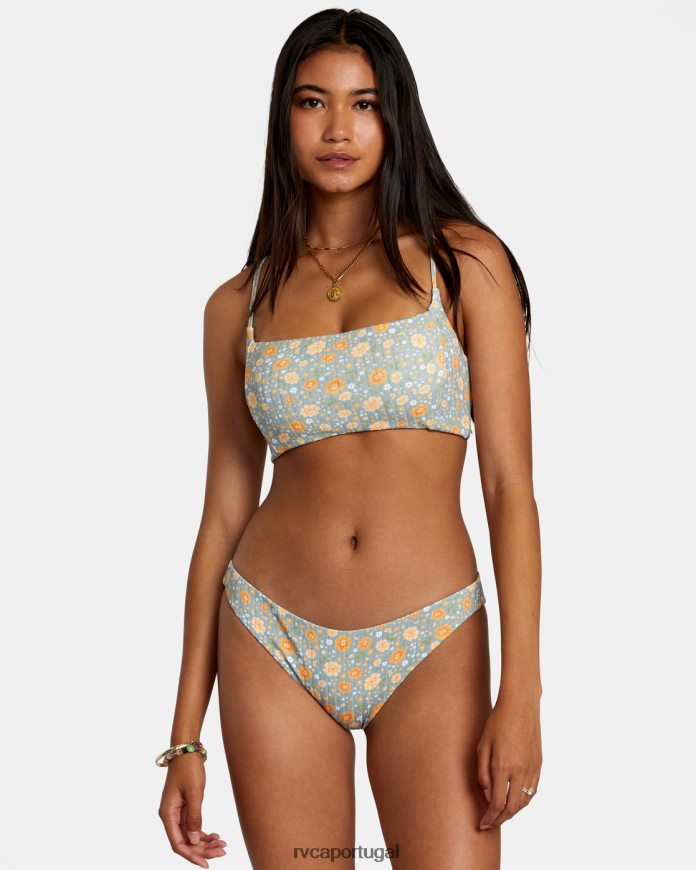 nadar RVCA mulheres calcinha de biquíni média com costela da mãe xisto N00F2H1123