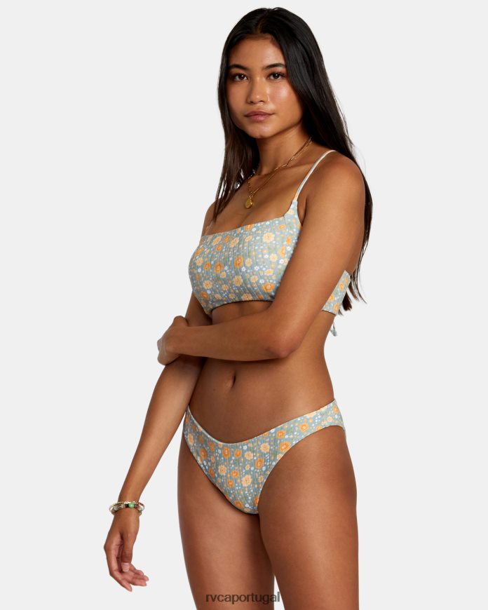 nadar RVCA mulheres calcinha de biquíni média com costela da mãe xisto N00F2H1123