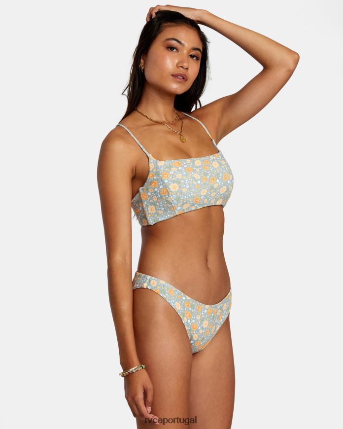 nadar RVCA mulheres calcinha de biquíni média com costela da mãe xisto N00F2H1123