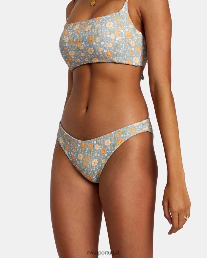 nadar RVCA mulheres calcinha de biquíni média com costela da mãe xisto N00F2H1123