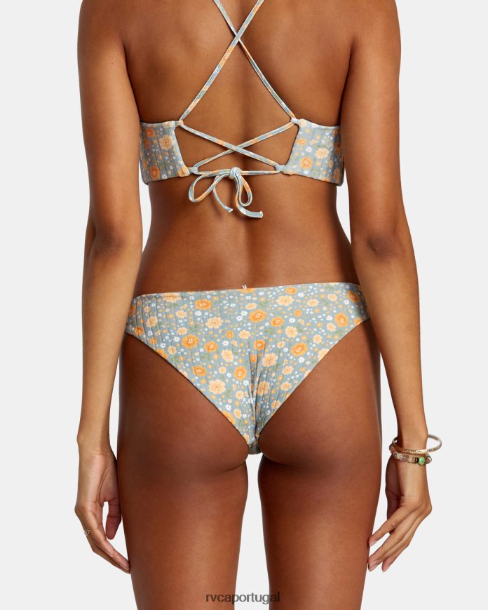 nadar RVCA mulheres calcinha de biquíni média com costela da mãe xisto N00F2H1123