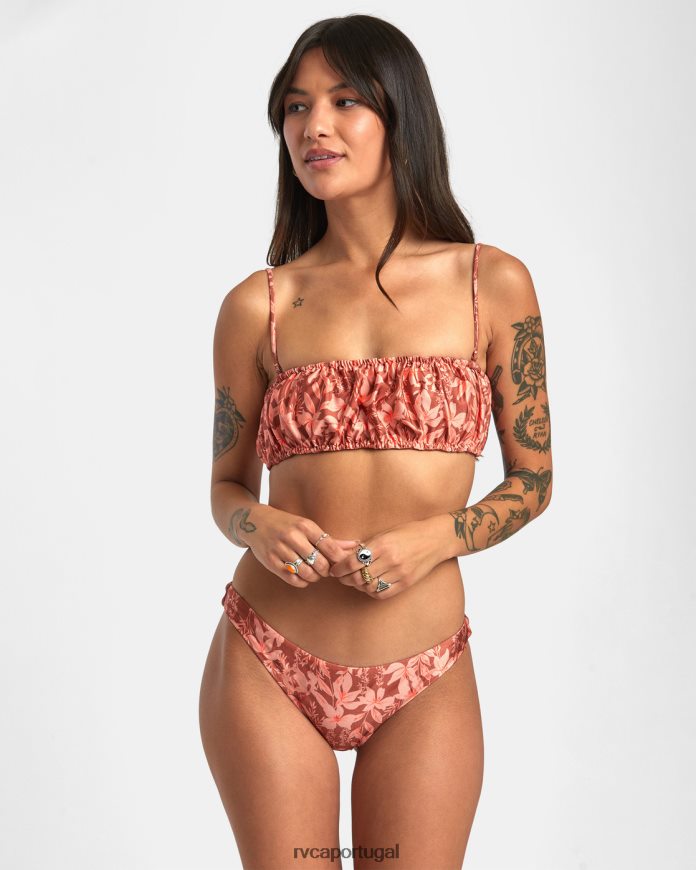 nadar RVCA mulheres calcinha de biquíni média oasis sândalo N00F2H1432