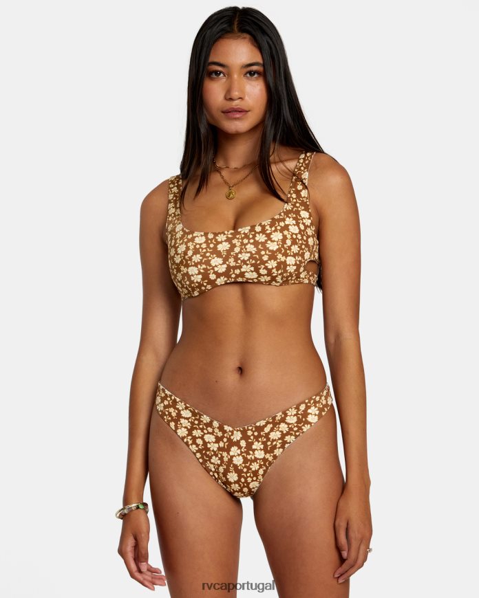 nadar RVCA mulheres calcinha de biquíni micro magic reversível com perna alta xisto N00F2H1153