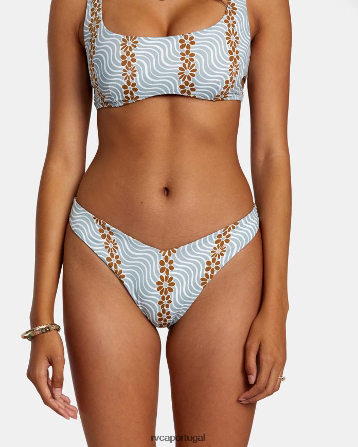 nadar RVCA mulheres calcinha de biquíni micro magic reversível com perna alta xisto N00F2H1153