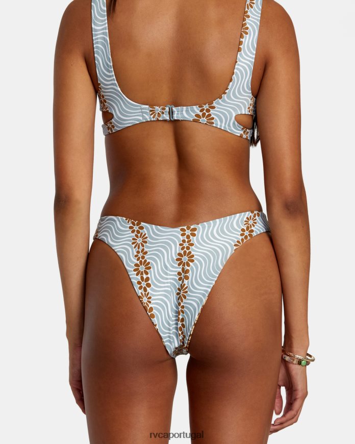 nadar RVCA mulheres calcinha de biquíni micro magic reversível com perna alta xisto N00F2H1153