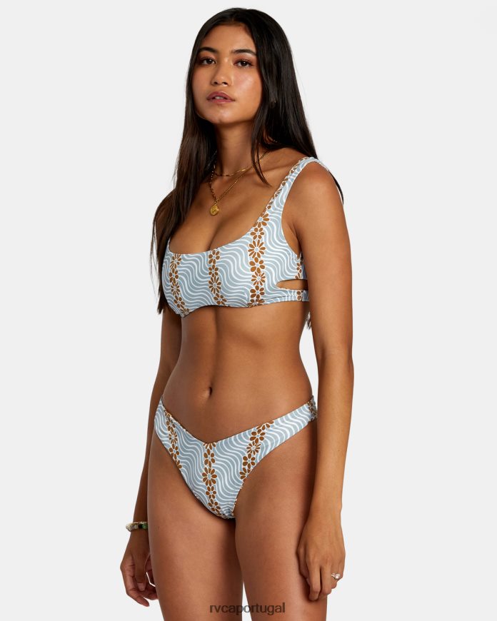 nadar RVCA mulheres calcinha de biquíni micro magic reversível com perna alta xisto N00F2H1153