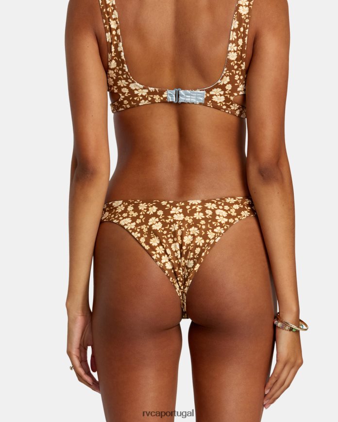 nadar RVCA mulheres calcinha de biquíni micro magic reversível com perna alta xisto N00F2H1153