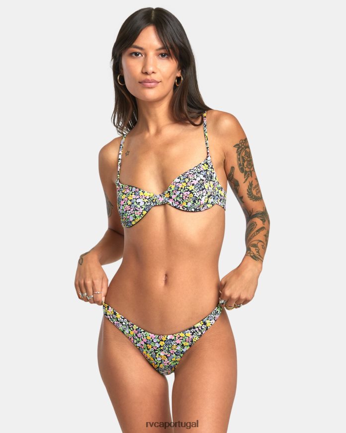 nadar RVCA mulheres flor campo parte de baixo de biquíni ultra reduzido multi N00F2H1378