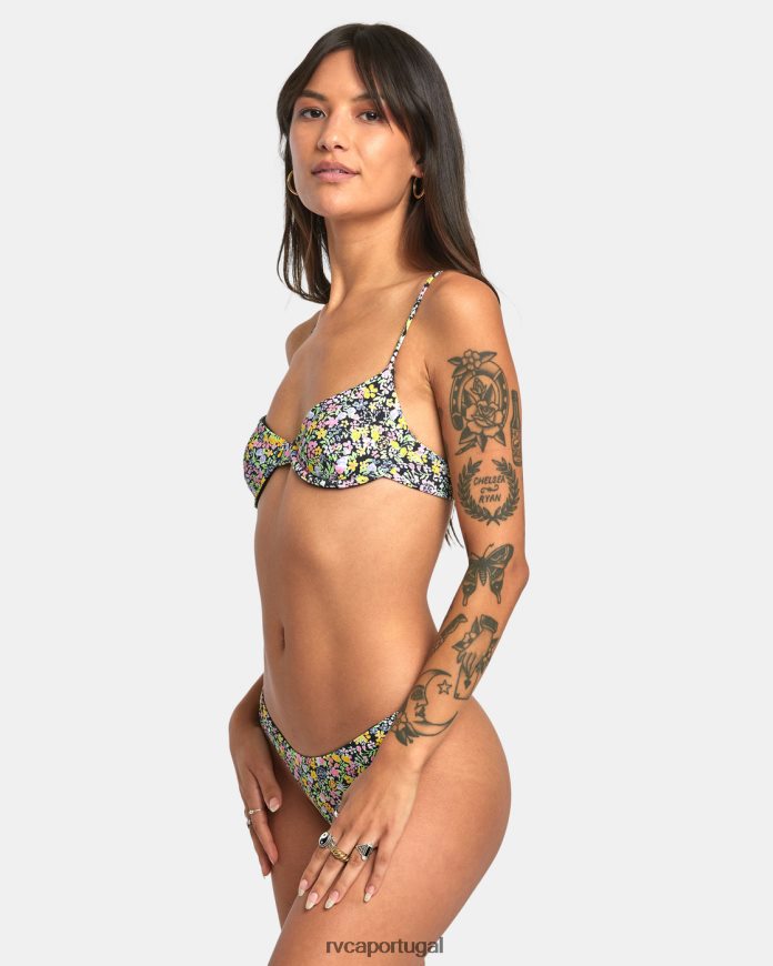nadar RVCA mulheres flor campo parte de baixo de biquíni ultra reduzido multi N00F2H1378