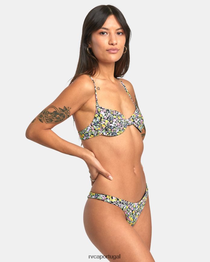 nadar RVCA mulheres flor campo parte de baixo de biquíni ultra reduzido multi N00F2H1378