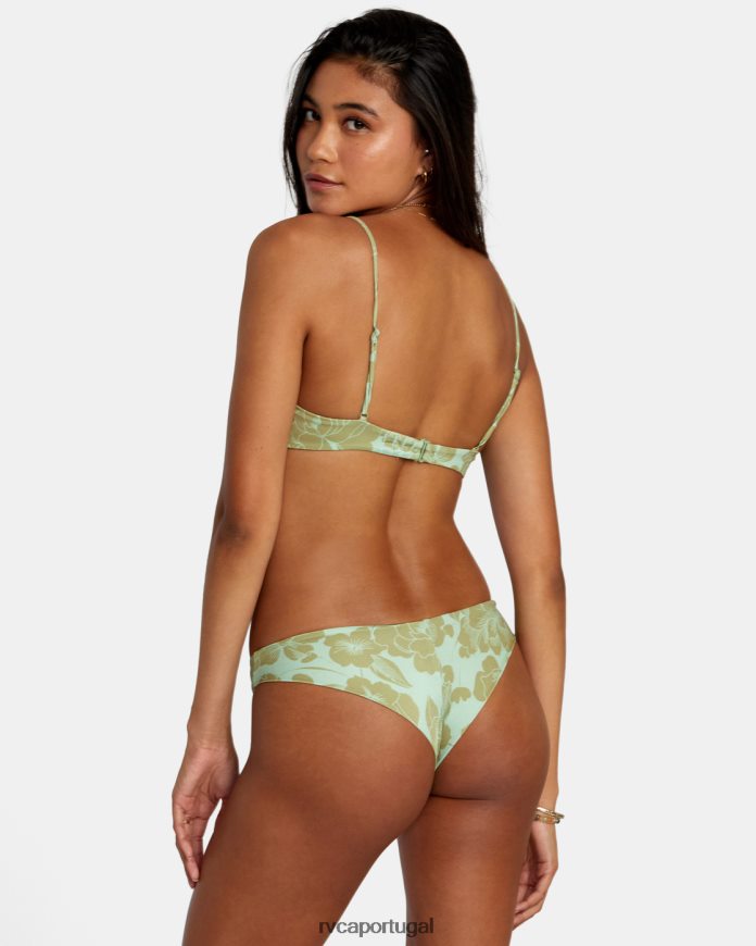 nadar RVCA mulheres linhas finas brilham na parte de baixo do biquíni atrevida espuma do mar N00F2H1171