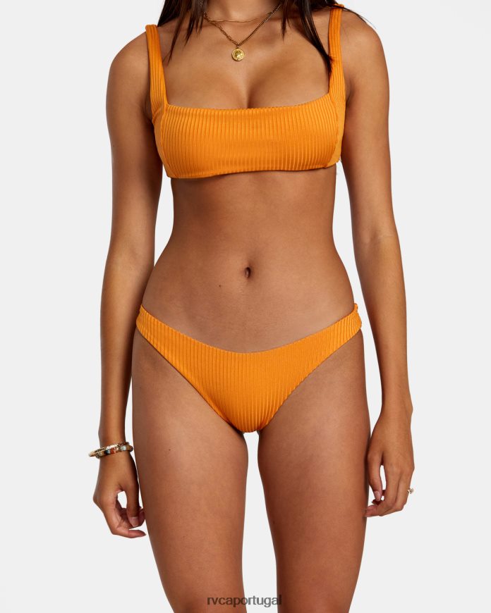 nadar RVCA mulheres parte de baixo de biquíni atrevida com brilho tangerina tangerina N00F2H1133