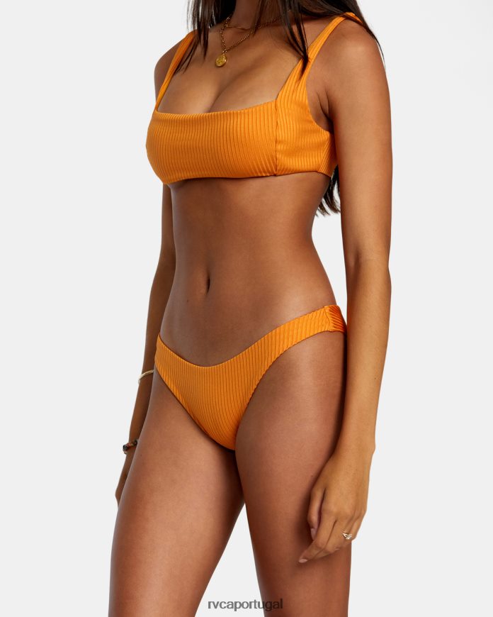 nadar RVCA mulheres parte de baixo de biquíni atrevida com brilho tangerina tangerina N00F2H1133