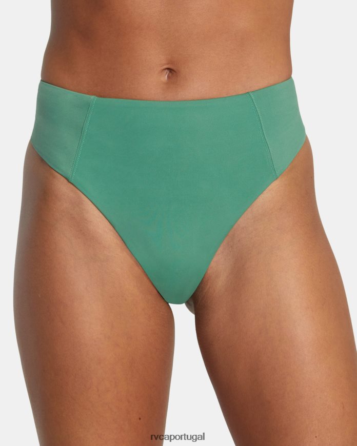 nadar RVCA mulheres parte de baixo de biquíni atrevida de cintura alta sólida Palma N00F2H1351