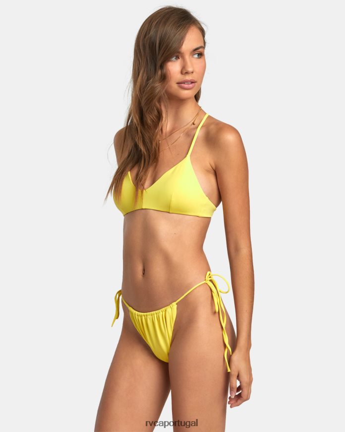 nadar RVCA mulheres parte de baixo de biquíni com gravata sólida goiaba N00F2H1398