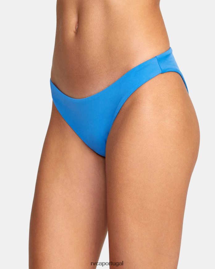 nadar RVCA mulheres parte de baixo de biquíni sólida média esmalte azul N00F2H1534