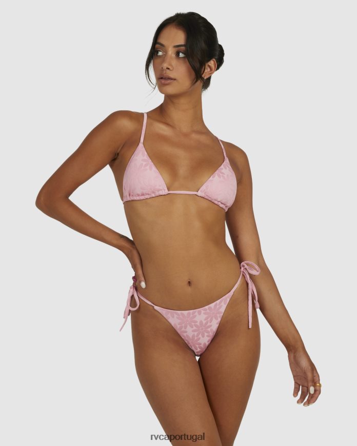 nadar RVCA mulheres parte de baixo do biquíni com margaridas mar rosa N00F2H1637