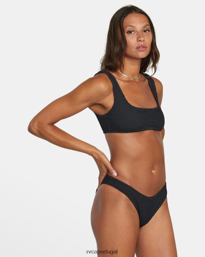 nadar RVCA mulheres sulcos de biquíni francês preto N00F2H1090