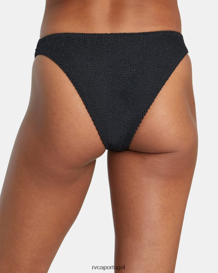 nadar RVCA mulheres sulcos de biquíni francês preto N00F2H1090