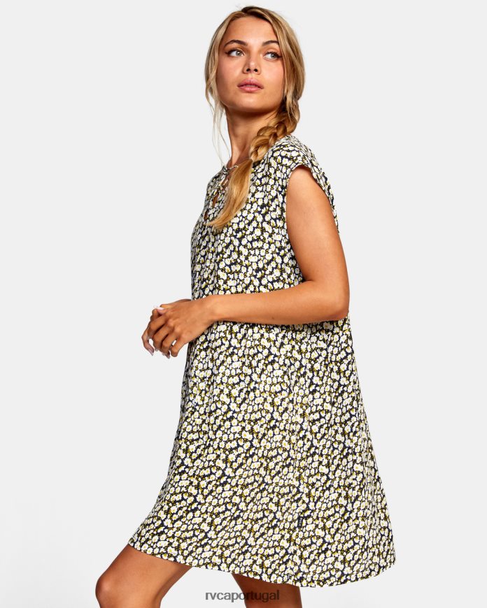 nadar RVCA mulheres vestido babydoll raso sem mangas preto N00F2H1655